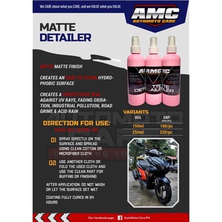 Matte Detailer 250ml for cars and motorcycles by Automoto Care PH