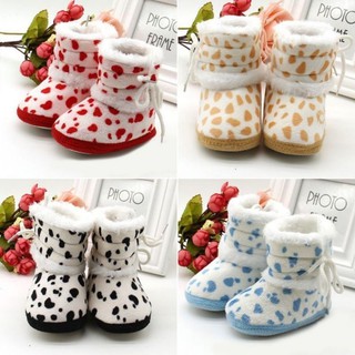 Baby Girl Flower Floral Print Baby Shoes Cotton Fleece Snow Boots (1)