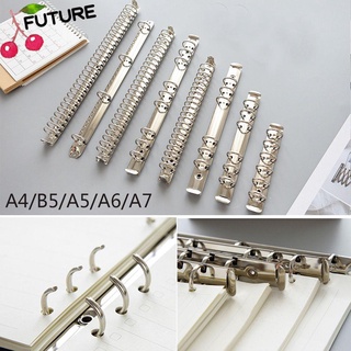 FUTURE A4/B5/A5/A6/A7 Stationery Loose-leaf File Folder Office Supplies Ring Binder Binder Clip New Accessory Notepad DIY Refillable Metal Notebook Binding Hoops