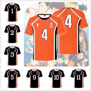 Haikyuu!! Anime Jerseys Karasuno High School Volleyball T-shirt Hinata Shoyo Haikyu Cosplay T Shirt Costume
