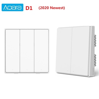 Original Aqara Smart Wall Switch D1 Zigbee wifi wireless Remote Control Key Light Switch Neutral Fire Wire Triple button For Xiaomi smart home light