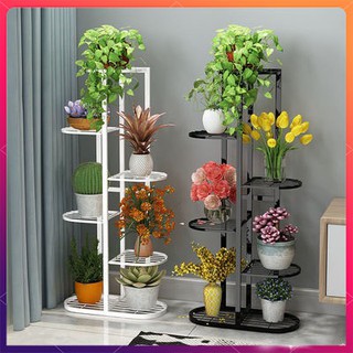 6 Layers Iron Flower Stands Pot Retro Plant Display Shelves Garden Pots Planters Nursery Pot Trays