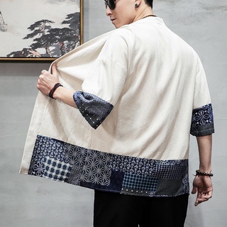 ﹊◊❡◈Kimono Men Japanese Kimono Traditional Samurai Costume Japanese Clothing Blouse Shirt Haori Yuka (4)