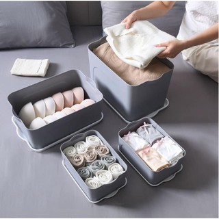 Shop na 4 in 1 Home Clothes Underwear Storage Shelf Organizer Plastic Container Box w/ Handle