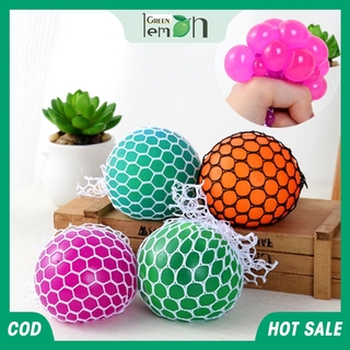 GL <24h Delivery> Anti Stress Fidget Toys Squishy Toys Reliever Mesh Luminous Grape Ball Autism Mood Squeeze Relief Toys Random Colorful