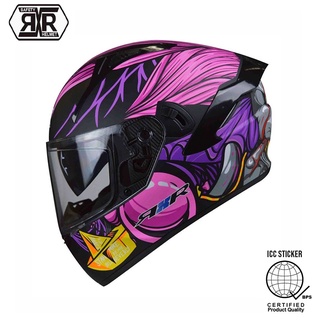 RXR Helmet Full Face Dual Visor With ICC Professional Motorcycle Helmets 691A-A3/D3/H3