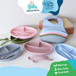 Bollie Baby Tylo Silicone Feeding Plate and Set for Baby (BPA Free)