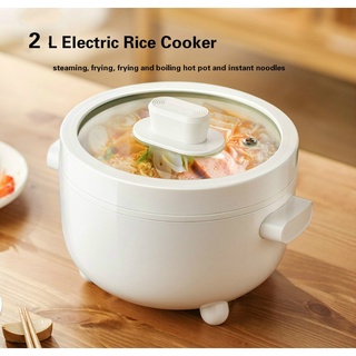 Ready Stock/﹍2L Electric Rice Cooker Multi Cooker Electric Hot Pot Portable Mini Electric Cooking Po