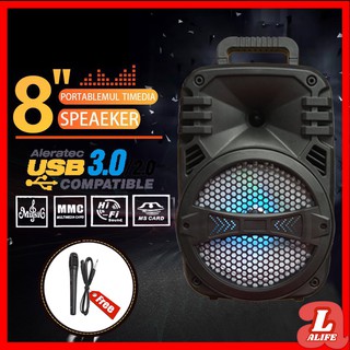 Portable wireless Bluetooth karaoke speaker with free microphone