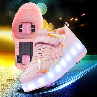 Glowing Heelys Roller Shoes For Girls Sneakers Casual Shoes Kids Men Women Fashion Two Wheel Roller