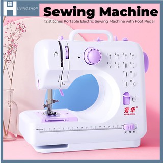 [Ready Stock] Mini Sewing Machine 12 stitches Portable Electric Sewing Machine with Foot Pedal