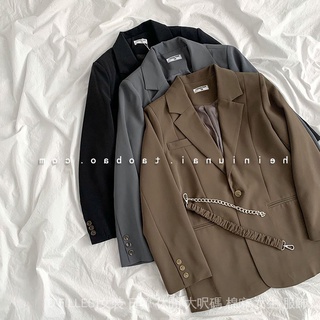 Women Blazer Blazer Korea Design Minority Coffee Suit Jacket