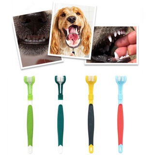 dog accessories๑[OSUN]COD+Pet Three-head Toothbrush Multi-angle Brushing Teeth Cleaning To Remove Ba
