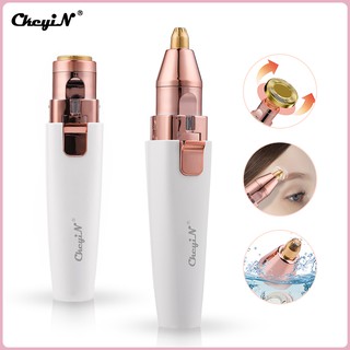Ckeyin 2 In 1 Hair Remover Electric Eyebrow Trimmer Lady Shaver with LED Light Rechargeable