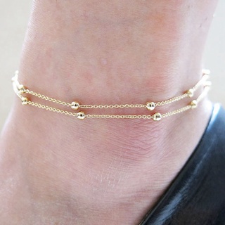 Chic Gold Double Chain Anklet Bracelet Ankle Foot Jewelry Barefoot Beach Anklet