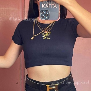 Zara Ribbed Crop Top w/ Embroidered Eagle