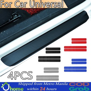 【SOYACAR】Universal 4Pcs Car Door Sill Protector Carbon Fiber Sticker Durable Universal Car Door Sill (1)