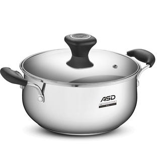 Household Stainless Steel Steamer Steamer Stew Pot ASD Soup Pot304Stainless Steel Household Stew Pot Small Saucepan Gas Induction Cooker Universal Instant Noodles Porridge Pot