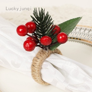 1PC Christmas Napkin Ring Holders Berry Pine Cone Napkin Buckle for Wedding, Dinner Party, Banquet, Serviette for Christmas, Thanksgiving Day, Birthday