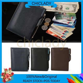 ❤COD❤Baborry PU Leather Men Zipper Wallets Card Cash Holder Purse