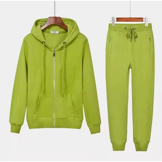NEW ARRIVAL COD UNISEX Trendy Plain Hoodie Jacket&Jogger Pants Terno with Zipper Cotton pants M-XXL