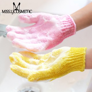 Five-fingered bath gloves