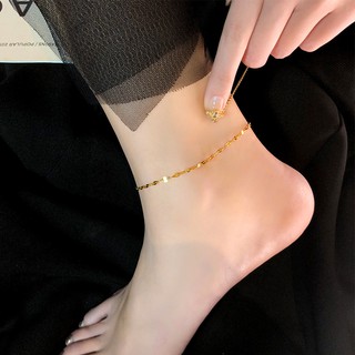 Ins Cold-Style Lengthening Anklet 2021 Titanium Steel Anti-Allergy