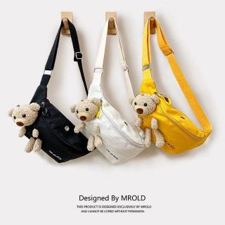 korean new cute bear canvas beltbag sidebag chest bag women shoulder sling bag body bag