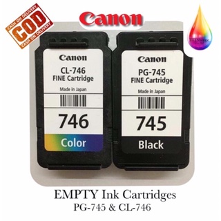 ◄☃□EMPTY/USED Canon PG 745 & CL 746 Ink Cartridge