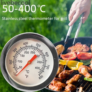 Barbecue Charcoal Grill Thermometer Pit Wood Smoker Thermometer Temperature Gauge Grill Pit Thermometer Fahrenheit/℃ Cooking Oven Thermomete Stainless Steel BBQ Grill Household Thermometer Barbecue Temperature Gauge Fried Chicken