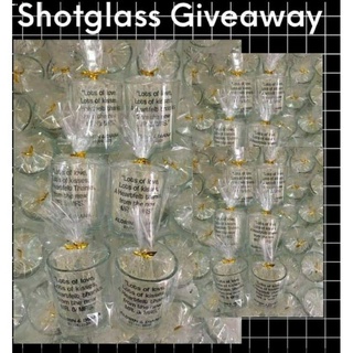 Shotglass with Sticker Print for P18 only Souvenir Giveaway for Wedding, Birthday, Baptismal, Etc
