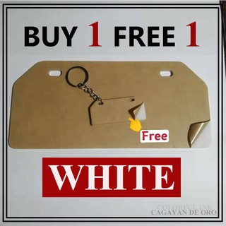 (buy1get1mini)(WHITE)3mm Acrylic MC Plate Number 3.9''x8.6''/4''x8''/4''x9''/4.25''x9'' motorcycle