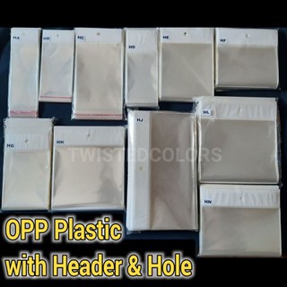 OPP RESEALABLE PLASTIC WITH HEADER AND HOLE SELF-ADHESIVE PACKAGING 100 pcs per pack