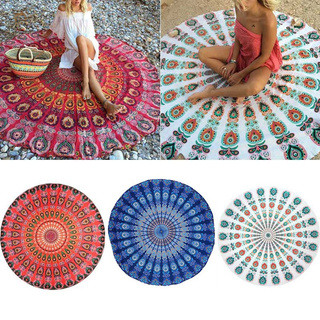 Round Mat Scarve Mandala Tapestry Beach Picnic Throw Rug Blanket Bohemia Grassplot Mats