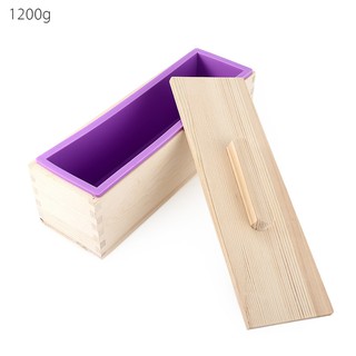 Rectangular DIY Silicone Soap Mold Wood Wooden Box with Lid Cover