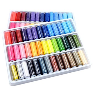[VIP]39Pcs Mixed Colors 100% Polyester Sewing Thread Machine Hand 200 Yard Each Spool (1)