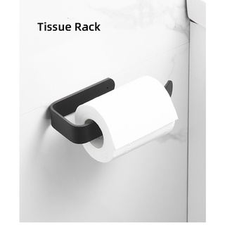Toilet Roll Paper Holder Black Bathroom Tissue Rack Wall Mounted Kitchen Paper Holder Towel Rack To (4)