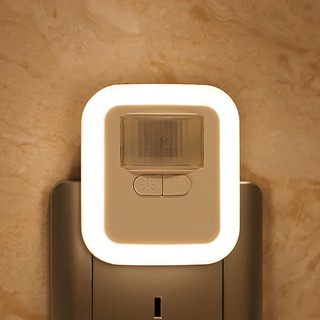 Mga panindaஐLED Plug-in Motion Sensor Light Wall Night Lamp with Brightness & 30s/60s/90s/120s Light (7)