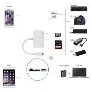 [Ready Stock] Lightning to USB Camera Adapter Kit SD TF Card Reader OTG (6)