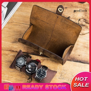 Display Box Storage Watch Band Holder Faux Leather Roll Wrist Watches Pouch Container Gift