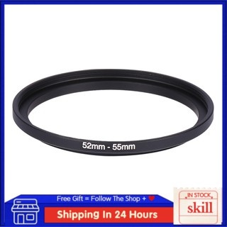 [SKL] 52mm-55mm 52mm To 55mm Step Up Rings Metal Lens Filter Ring Adapter Black 52-55
