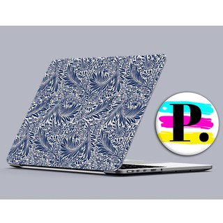 Floral Leaves Navy Blue 3 Laptop Skin Laptop Sticker Back Cover