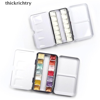 RICHTRY Half Pan Watercolor Tray Paint Tin Box Empty Palette Painting Storage Paint Tray .
