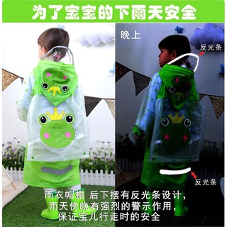Children's Raincoat Environmental Reflective Waterproof baby long Rainwear