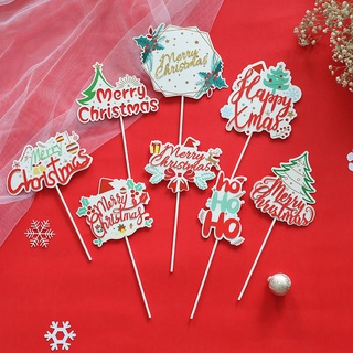 Merry Christmas cake Topper Happy Anniversary Birthday Cake Toppers Party Decorations (3)