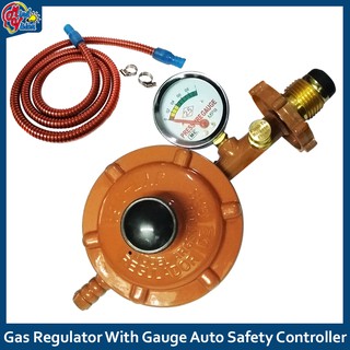 High Quality LPG Gas Regulator With Gauge Auto Safety Controller LPG Regulator Free 1.5m LPG Gas Hos