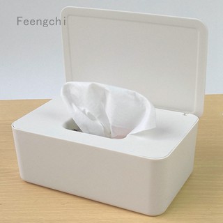 Feengchi Home Office Wet Wipes Dispenser Holder Tissue Storage Box Case with Lid White UK