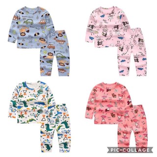 🆕Infant Baby Toddler Kids Cotton Sleepwear Terno 2pc Longsleeves Pajama Top and Pants Set