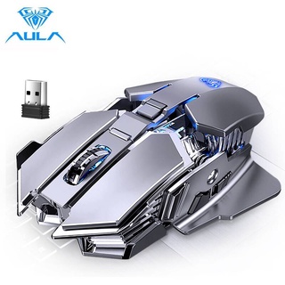 【Ready Stock】AULA SC300 2.4G Wireless Rechargeable Mouse 4-Color RGB Gaming Mouse Auto-sensing Smart Sleep Ergonomic Optics for MacOS Windows