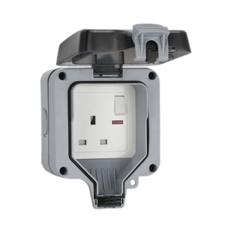 YIN IP66 Weatherproof Outdoor Wall Power Socket 13A Single Standard Electrical Outlet Grounded AC 250V